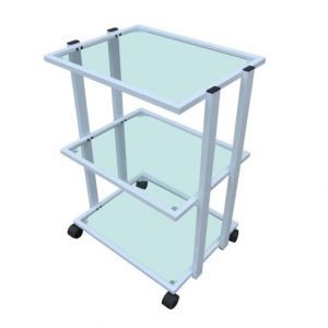 עגלת טיפולים מדפי זכוכית